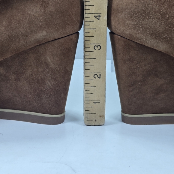 CECELIA NEW YORK North Star Chestnut Suede Leather Faux Fur Wedge Boots Size 8.5 - Picture 11 of 11